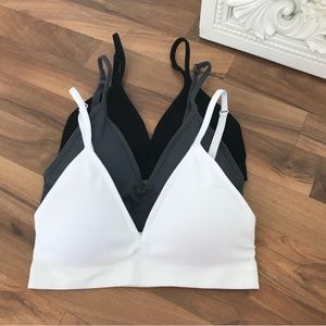 Dark grey and dusty blue bralette